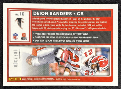 Deion Sanders 2025 Panini Donruss Optic Wave Prizm /300 Falcons