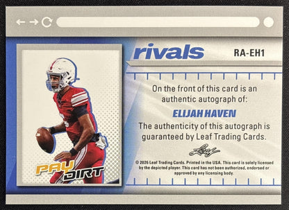 Elijah Haven 2026 Leaf Rivals Auto /30 back