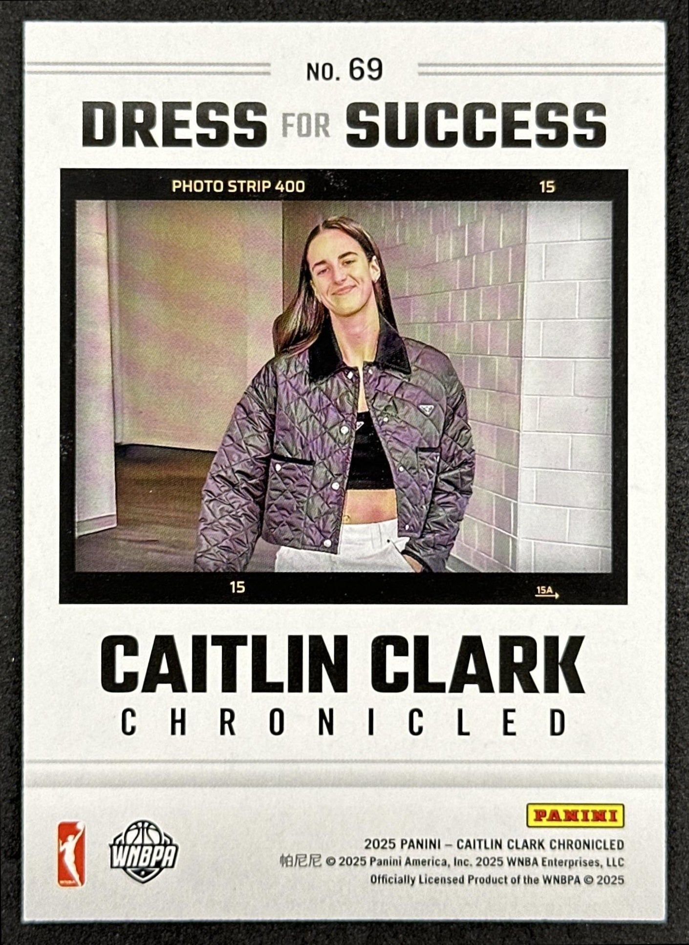 Caitlin Clark 2025 Panini Chronicled Dress For Success Holo Fever 69 Indiana Fever