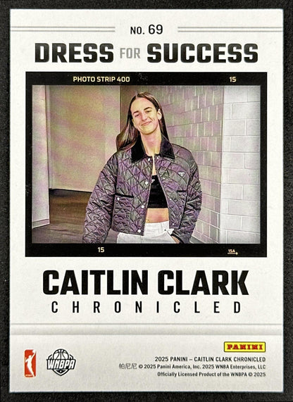 Caitlin Clark 2025 Panini Chronicled Dress For Success Holo Fever 69 Indiana Fever