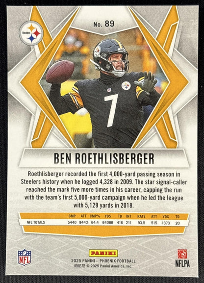 Ben Roethlisberger 2025 Panini Phoenix Silver Pyramids Prizm