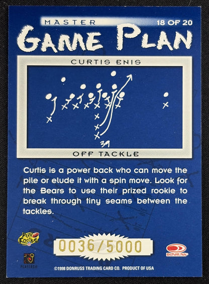 Curtis Enis 1998 Leaf Rookies & Stars Game Plan /5000 Bears - Back