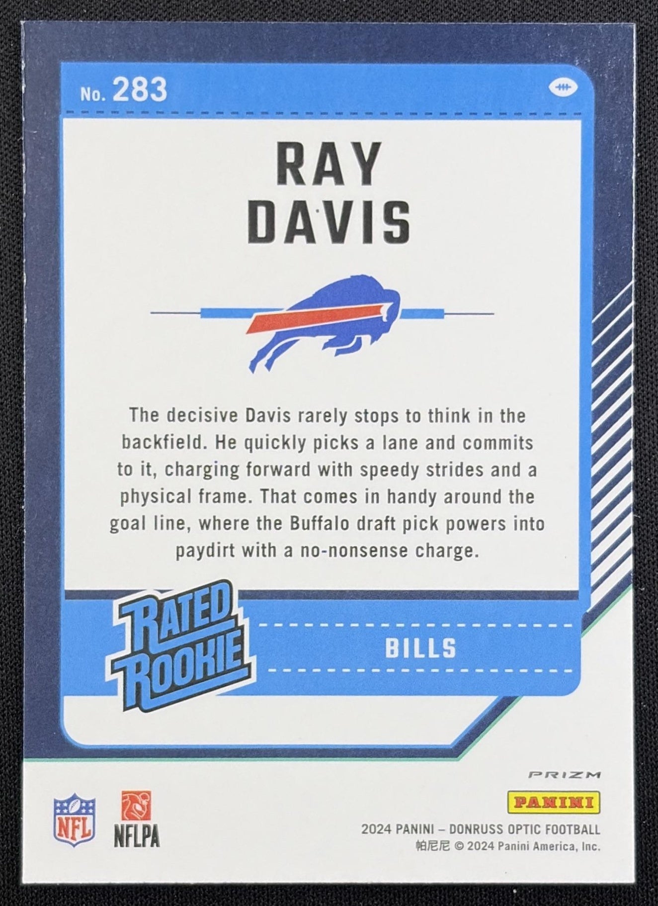 Ray Davis 2024 Panini Donruss Optic Green Hyper Bills