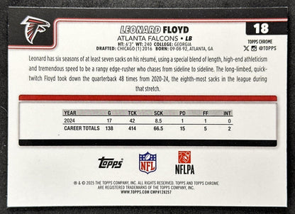 Leonard Floyd 2025 Topps Chrome Sapphire Falcons Sports Trading Cards
