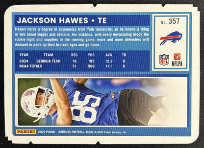 Jackson Hawes 2025 Donruss Rated Rookie Press Proof Silver Die-Cut /99 Bills