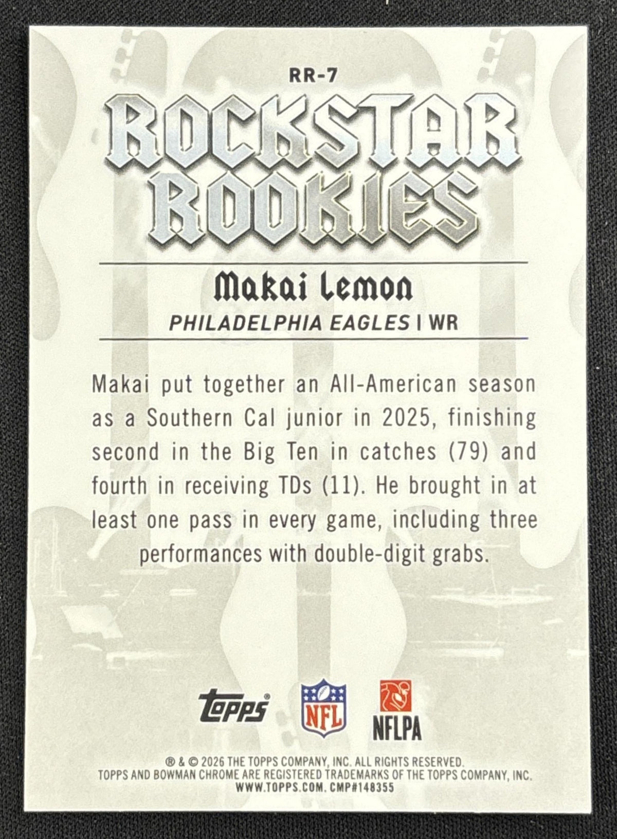 Makai Lemon 2026 Bowman Rockstar Rookies Chrome Eagles