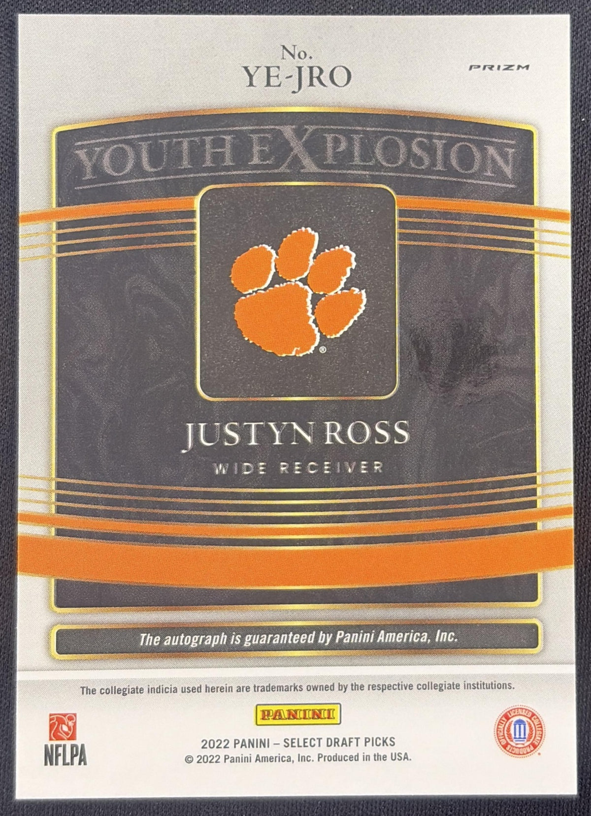Justyn Ross 2022 Panini Select Draft Picks Youth Explosion Signatures Red Prizm Tigers