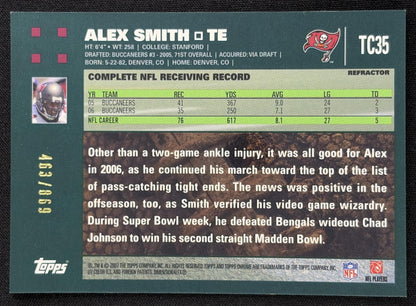 Alex Smith 2007 Topps Chrome White Refractors /869 Buccaneers Sports Trading Card