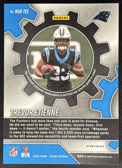 Trevor Etienne 2025 Panini Prizm Rookie Gear Neon Green Pulsar