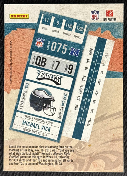 Michael Vick 2010 Panini Playoff Contenders Eagles Sports Trading Card