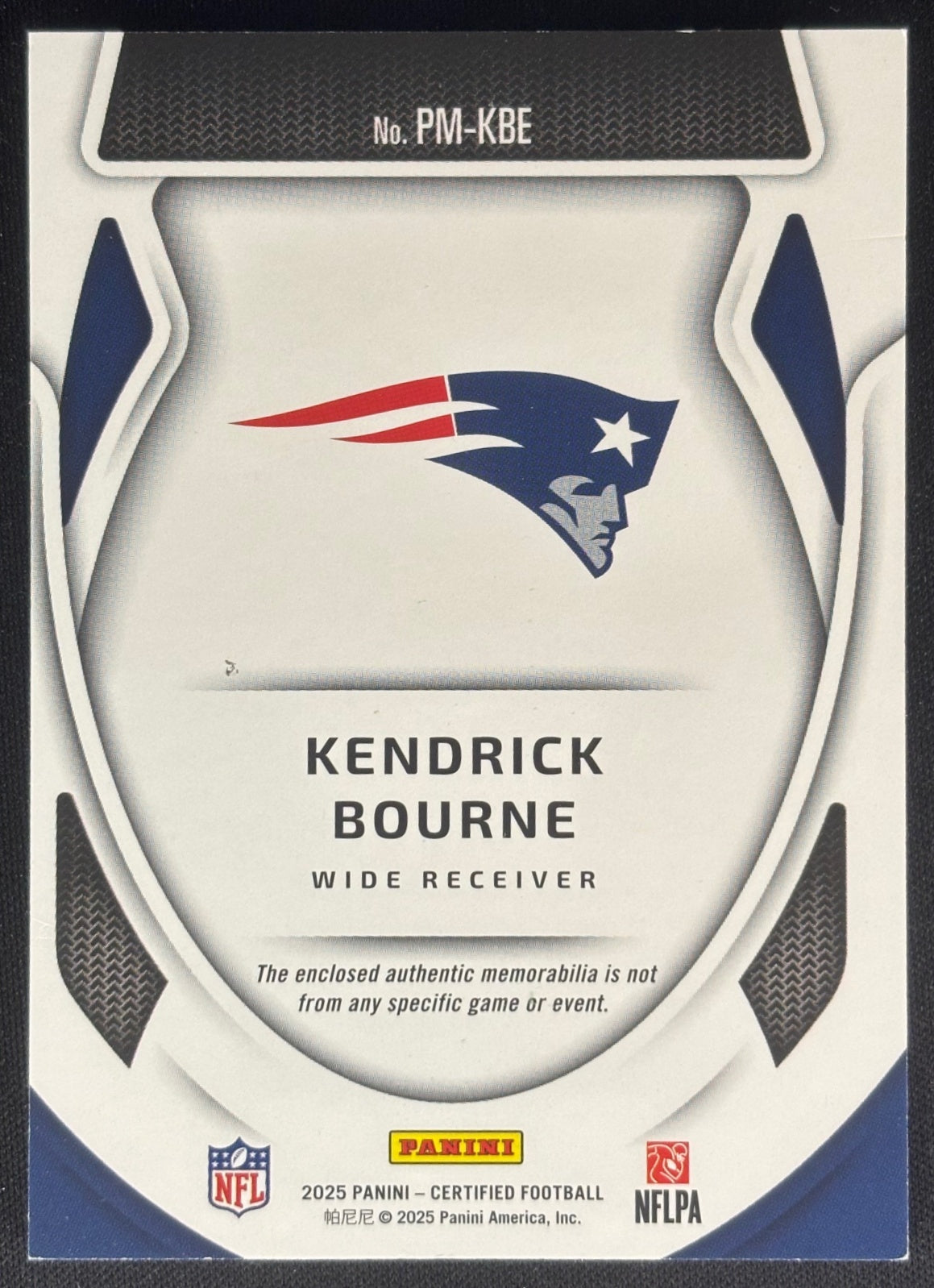 Kendrick Bourne 2025 Panini Certified Pro Materials Red /99 Patriots Sports Trading Cards
