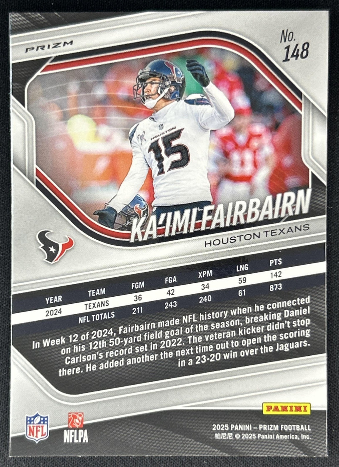 Daniel Carlson 2025 Panini Prizm Choice Blue Yellow & Green Raiders
