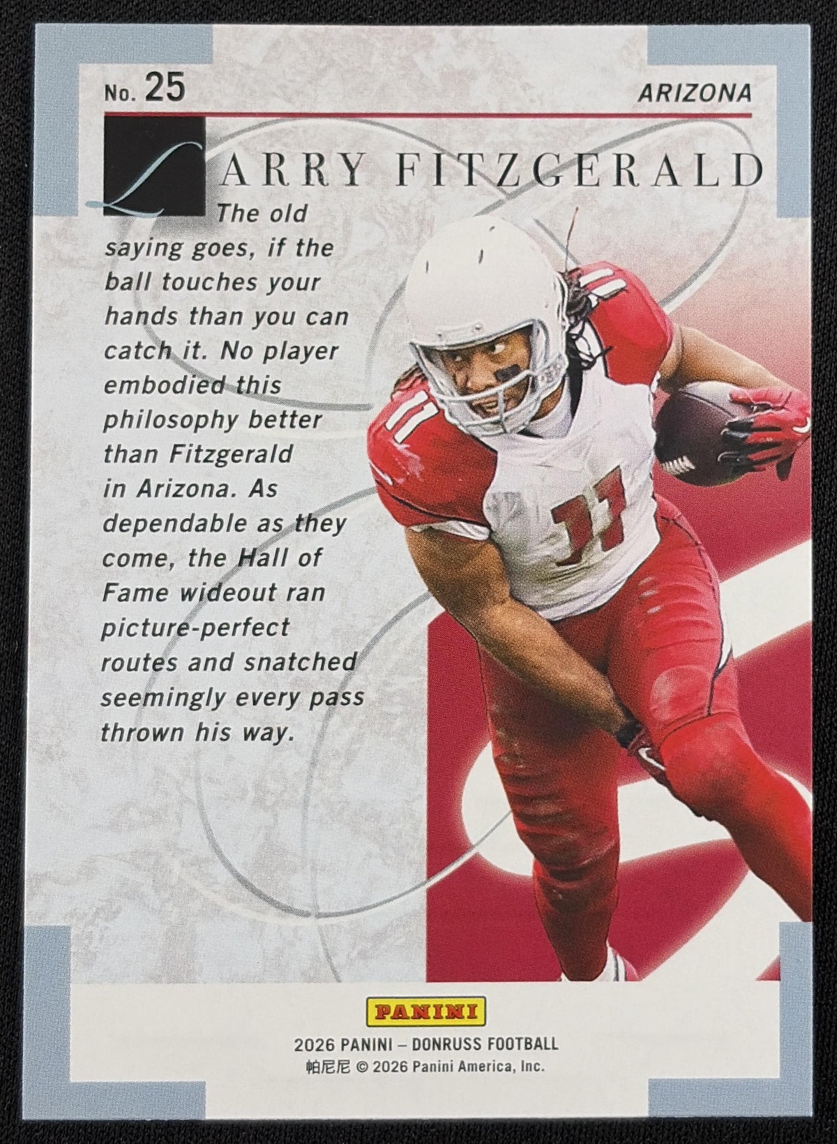 Larry Fitzgerald 2026 Panini Donruss Elite Series Pink Cardinals