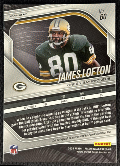 James Lofton 2025 Panini Prizm Black Auto Packers