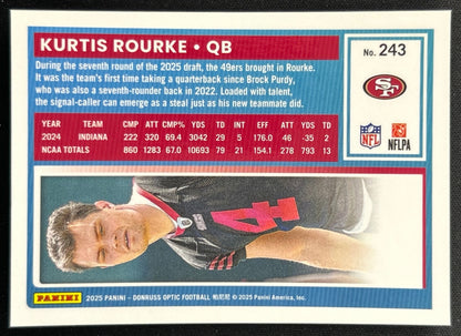Kurtis Rourke 2025 Donruss Optic Rated Rookie 49ers Sports Trading Cards