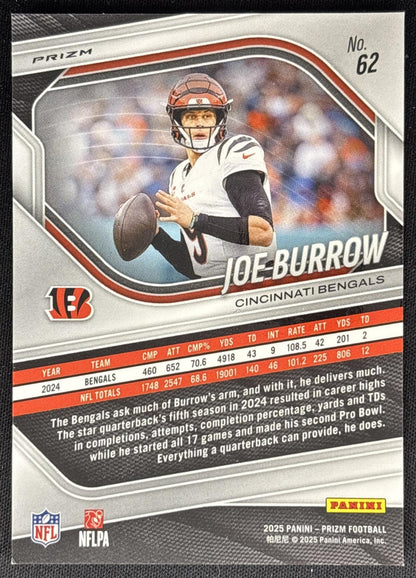 Joe Burrow 2025 Panini Prizm Red White & Blue Bengals Sports Trading Cards