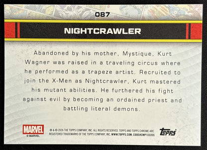 Nightcrawler 2026 Topps Chrome Marvel Comics RayWave Refractor back