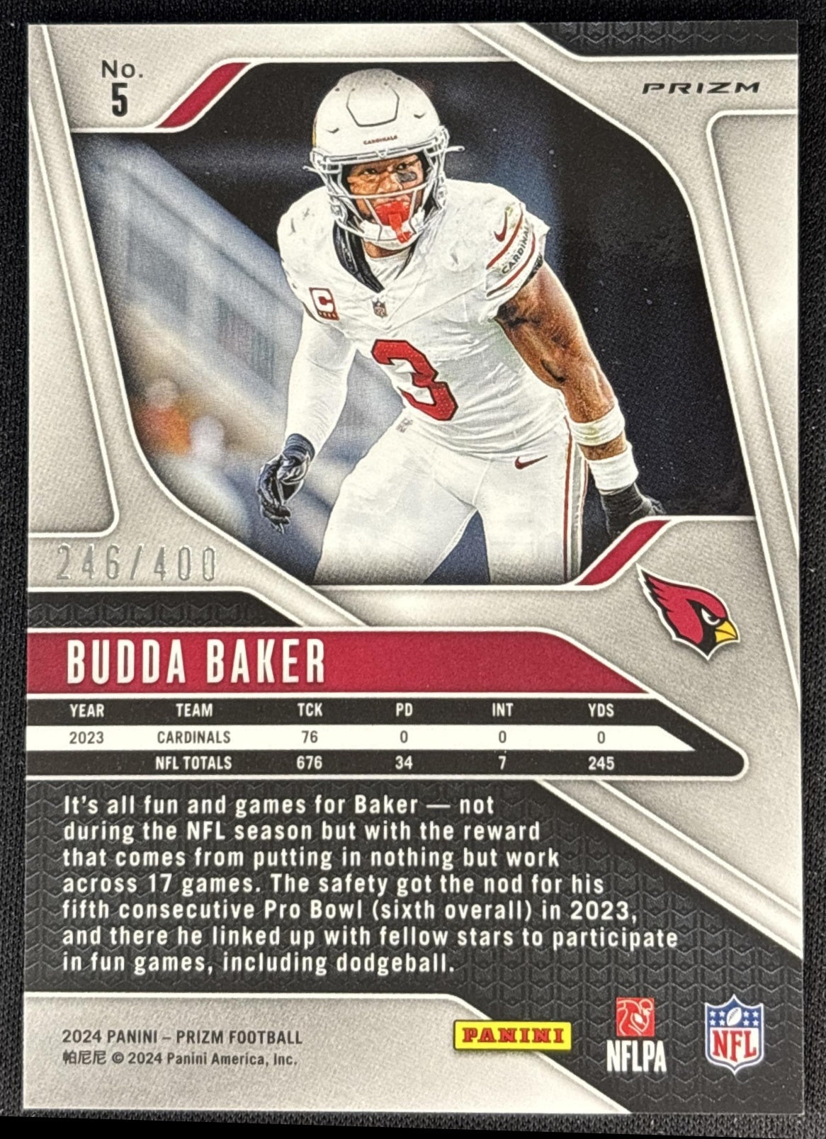 Budda Baker 2024 Panini Prizm Pandora /400 Cardinals