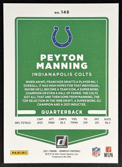 Peyton Manning 2021 Panini Donruss Press Proof Premium Colts