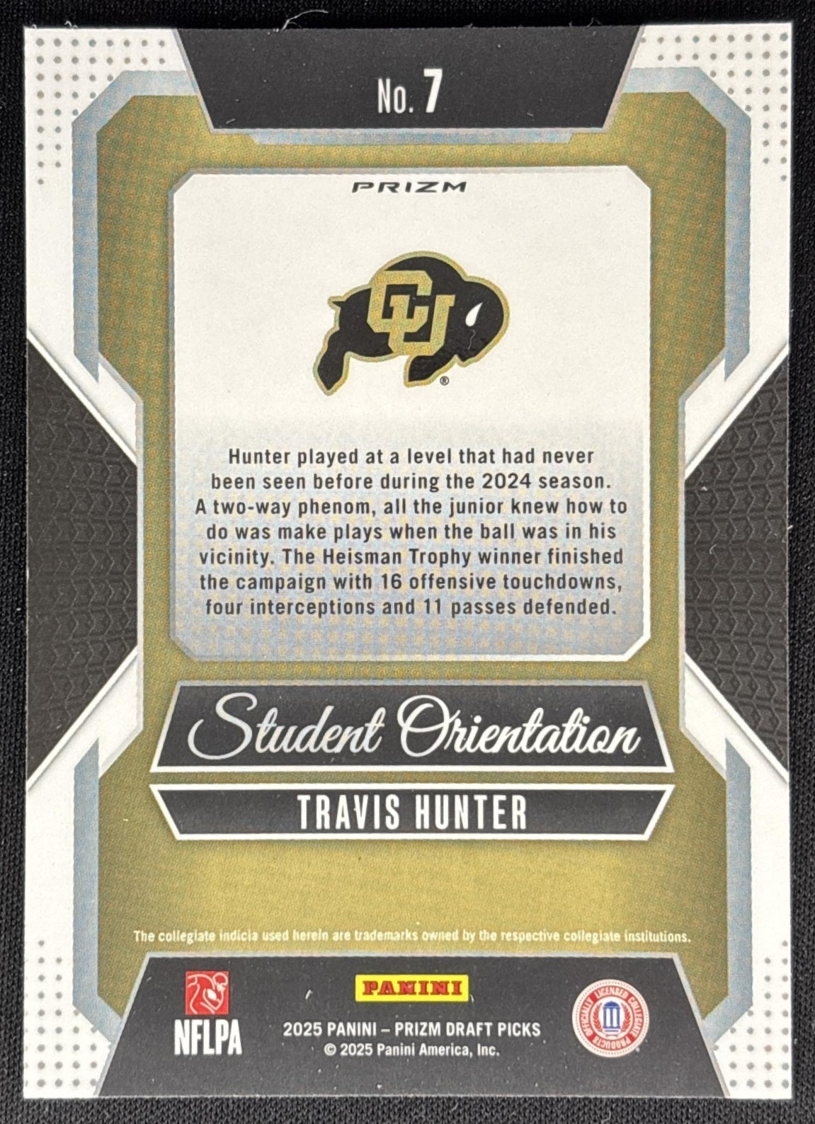 Travis Hunter 2025 Prizm Draft Picks Student Orientation Red Ice Buffaloes Sports Trading Cards