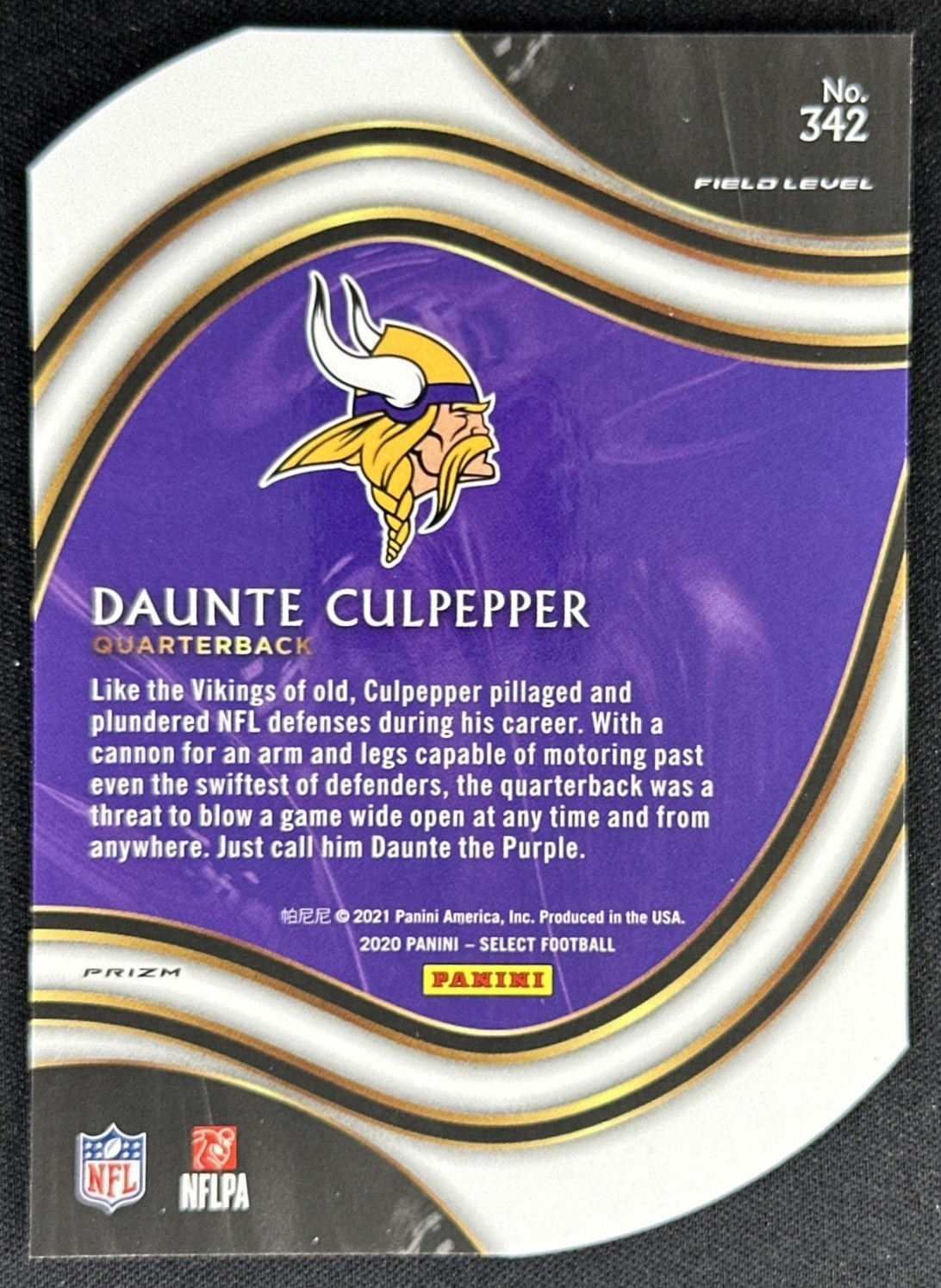 Daunte Culpepper 2020 Panini Select Red Prizm Die Cut Vikings