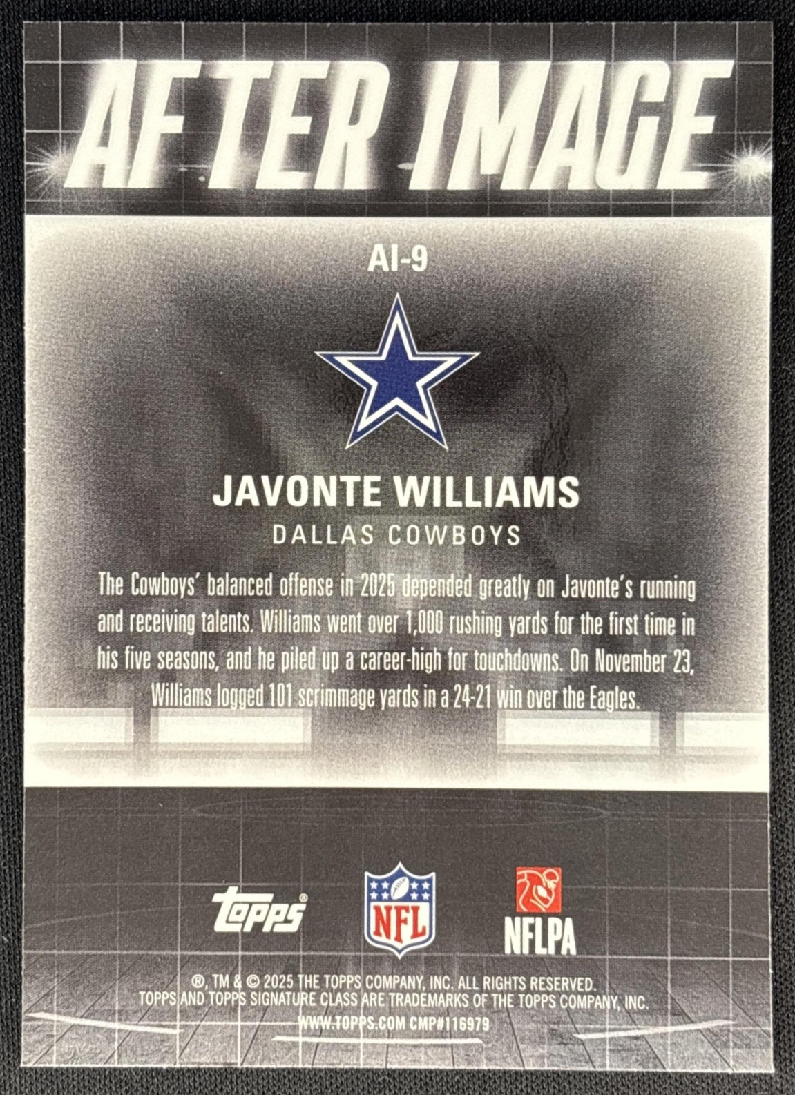 Javonte Williams 2025 Topps Signature Class After Image Cowboys Sports Trading Cards