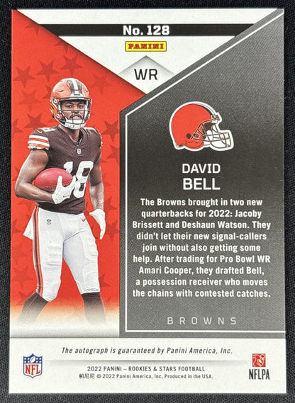 David Bell 2022 Panini Rookies & Stars Signatures Orange /149 Browns Sports Trading Cards