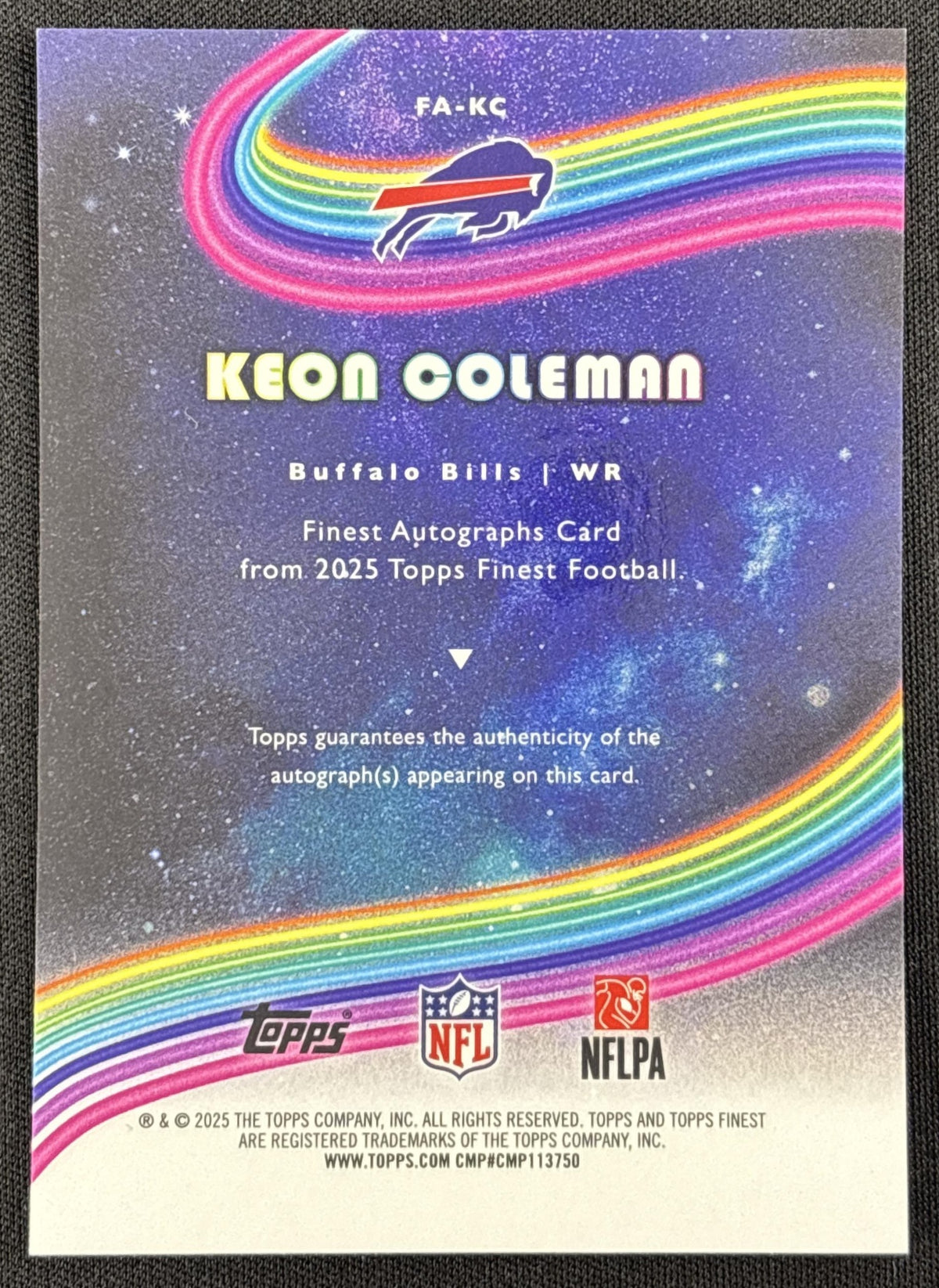 Keon Coleman 2025 Topps Finest Auto Bills