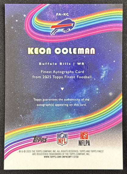Keon Coleman 2025 Topps Finest Auto Bills