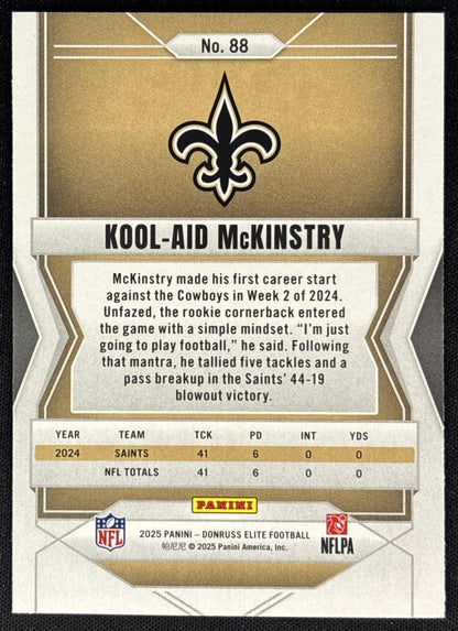 Kool-Aid McKinstry 2025 Panini Donruss Elite Green Disco Saints - Back