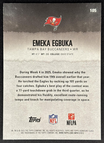Emeka Egbuka 2025 Topps Signature Class Rookie Buccaneers Sports Trading Cards