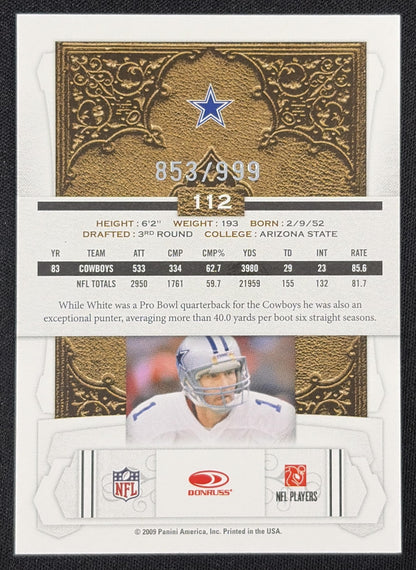 Danny White 2009 Panini Donruss Classics /999 Dallas Cowboys