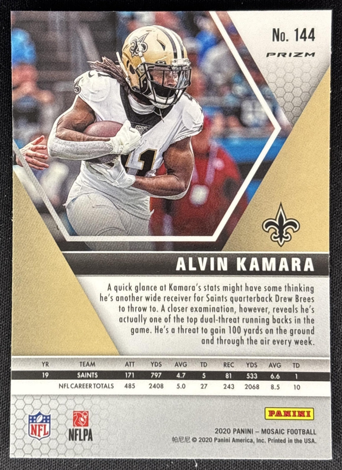 Alvin Kamara 2020 Panini Mosaic Prizm Camo Pink Saints Sports Trading Cards