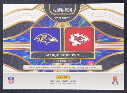 Marquise Brown 2025 Panini Select Multiverse Jerseys Red Prizm Ravens Chiefs