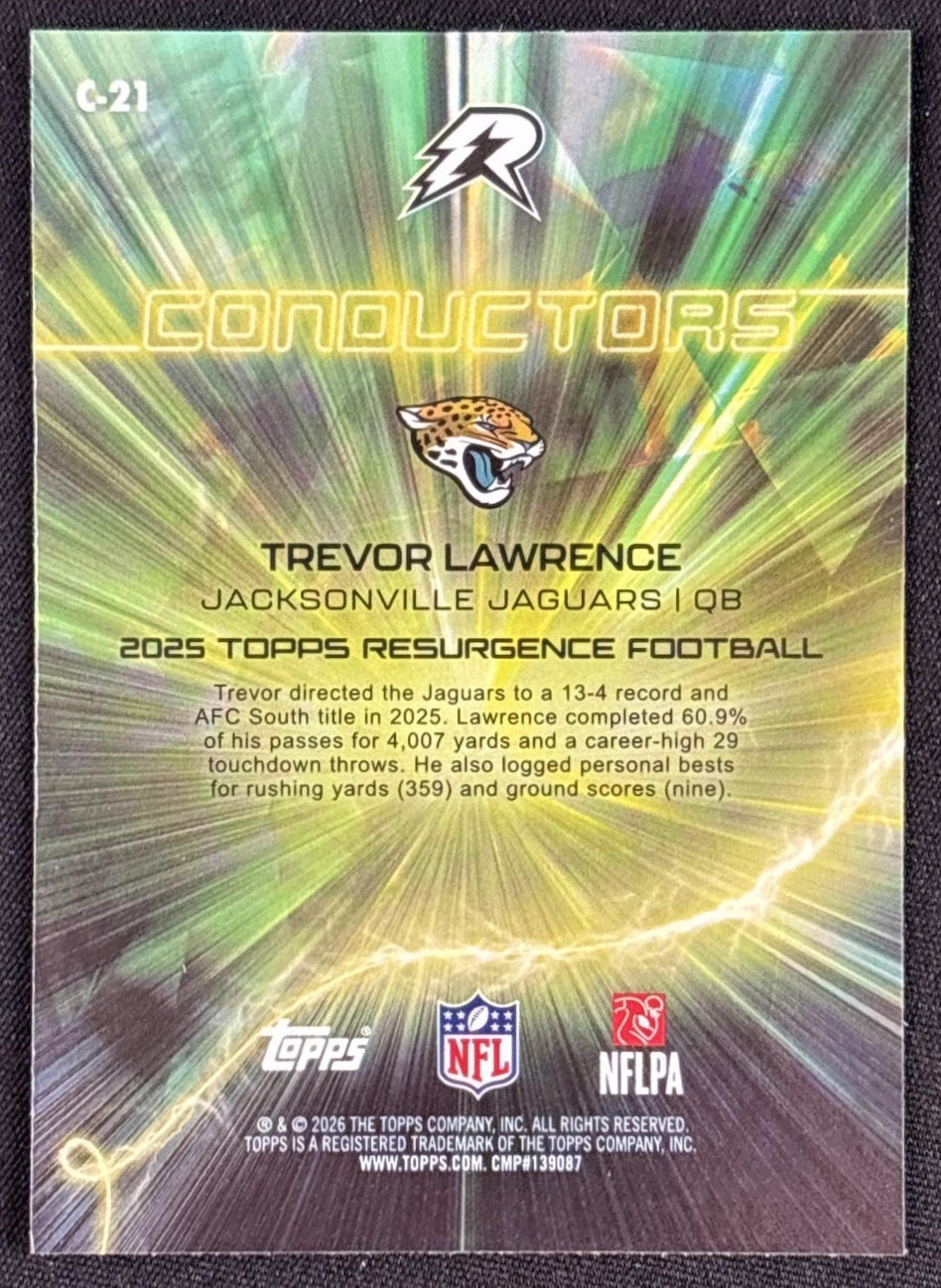 Trevor Lawrence 2025 Topps Resurgence Conductors Jaguars