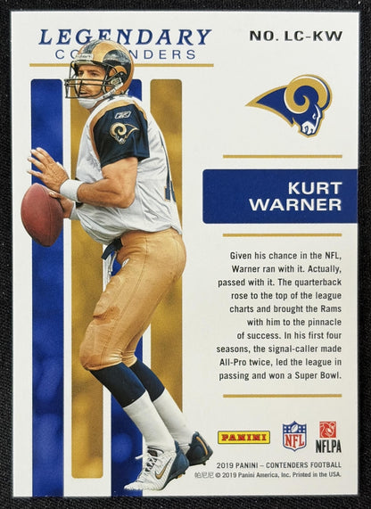 Kurt Warner 2019 Panini Contenders Legendary Rams