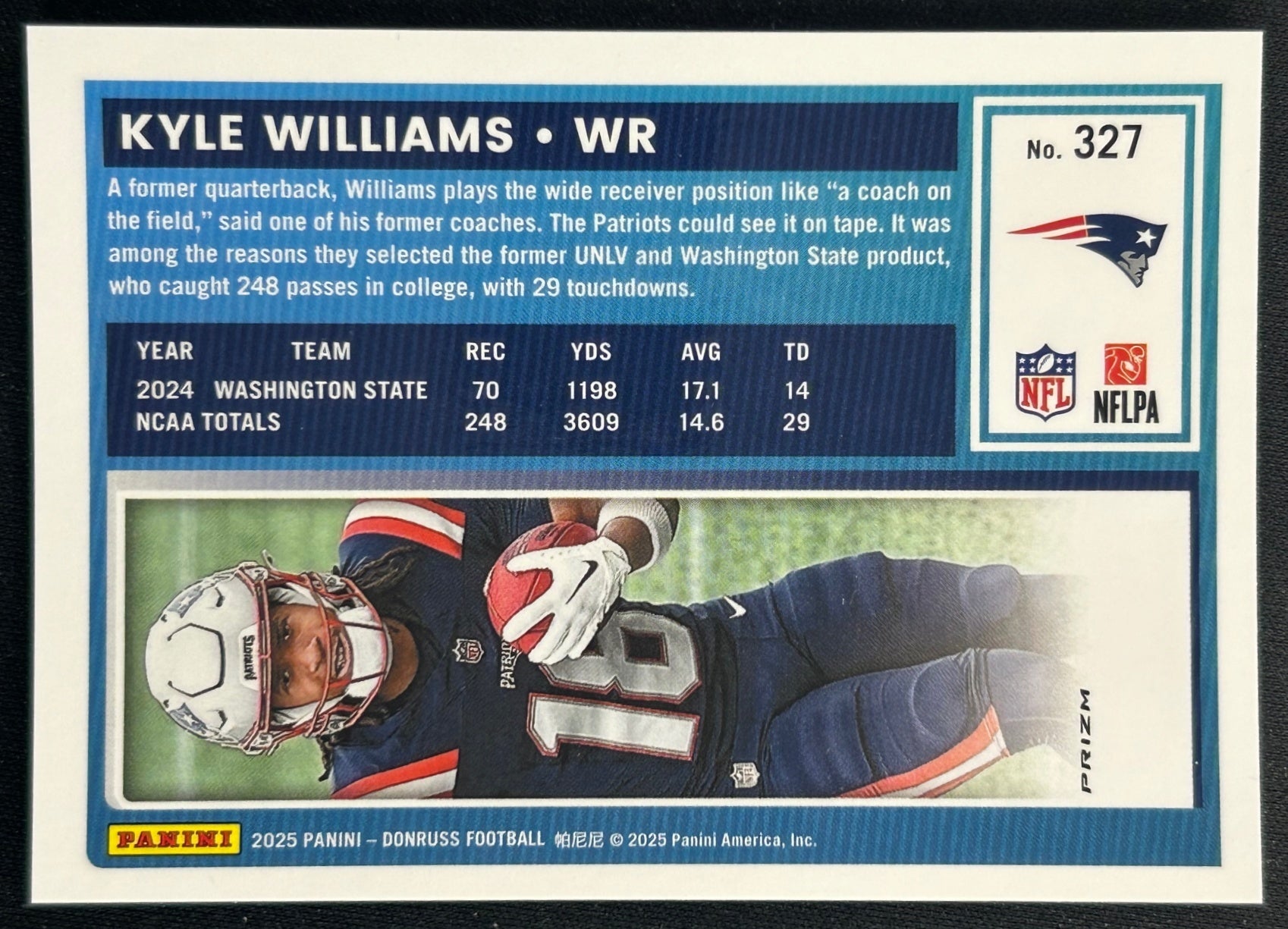 Kyle Williams 2025 Donruss Optic Rated Rookie Preview Pink Patriots Sports Trading Card