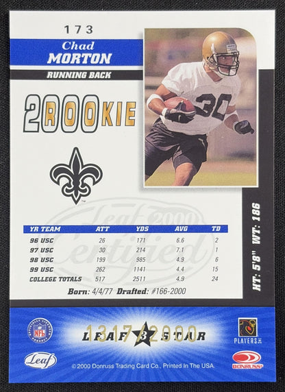 Chad Morton 2000 Leaf Certified /2000 New Orleans Saints