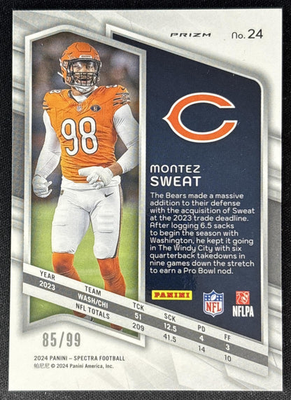 Montez Sweat 2024 Panini Spectra Celestial /99 Bears back