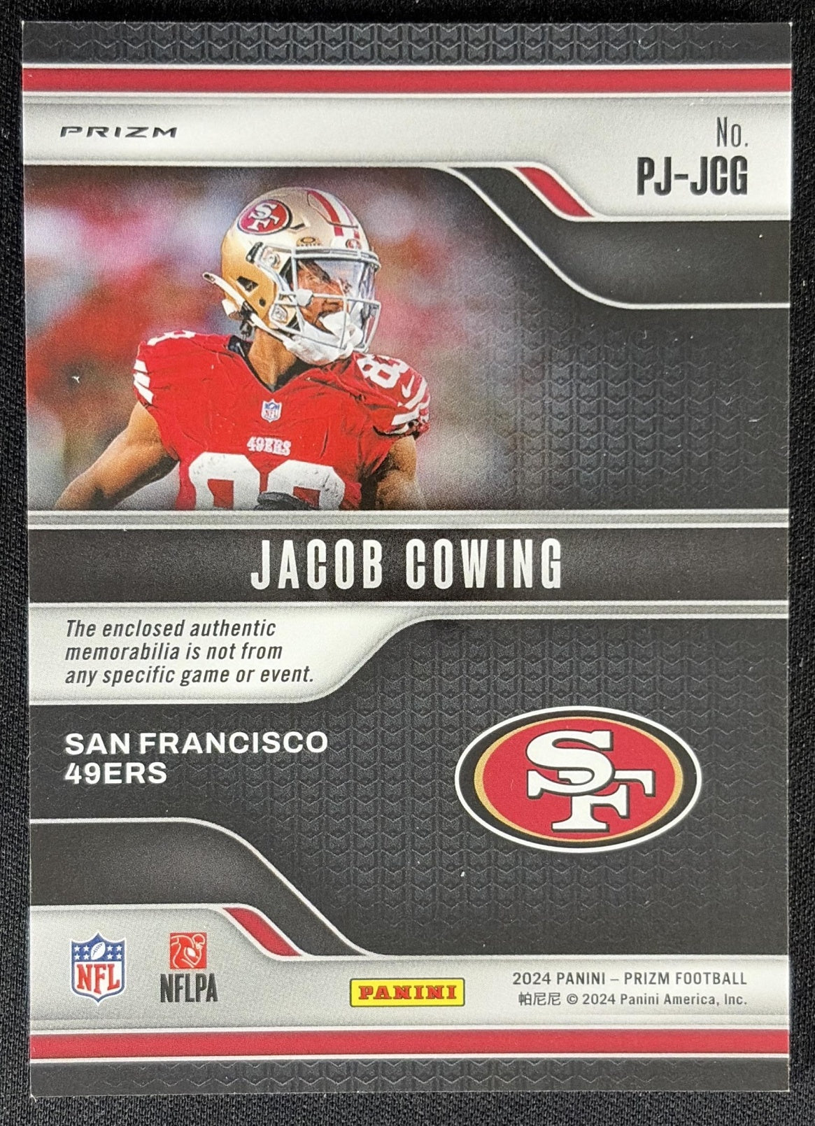 Jacob Cowing 2024 Panini Prizm Premier Jerseys 49ers