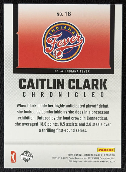 Caitlin Clark 2025 Panini Chronicled WNBA Fever 18 Sports Trading Card