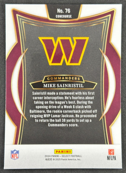 Mike Sainristil 2024 Select Concourse Rookie Commanders Sports Trading Cards