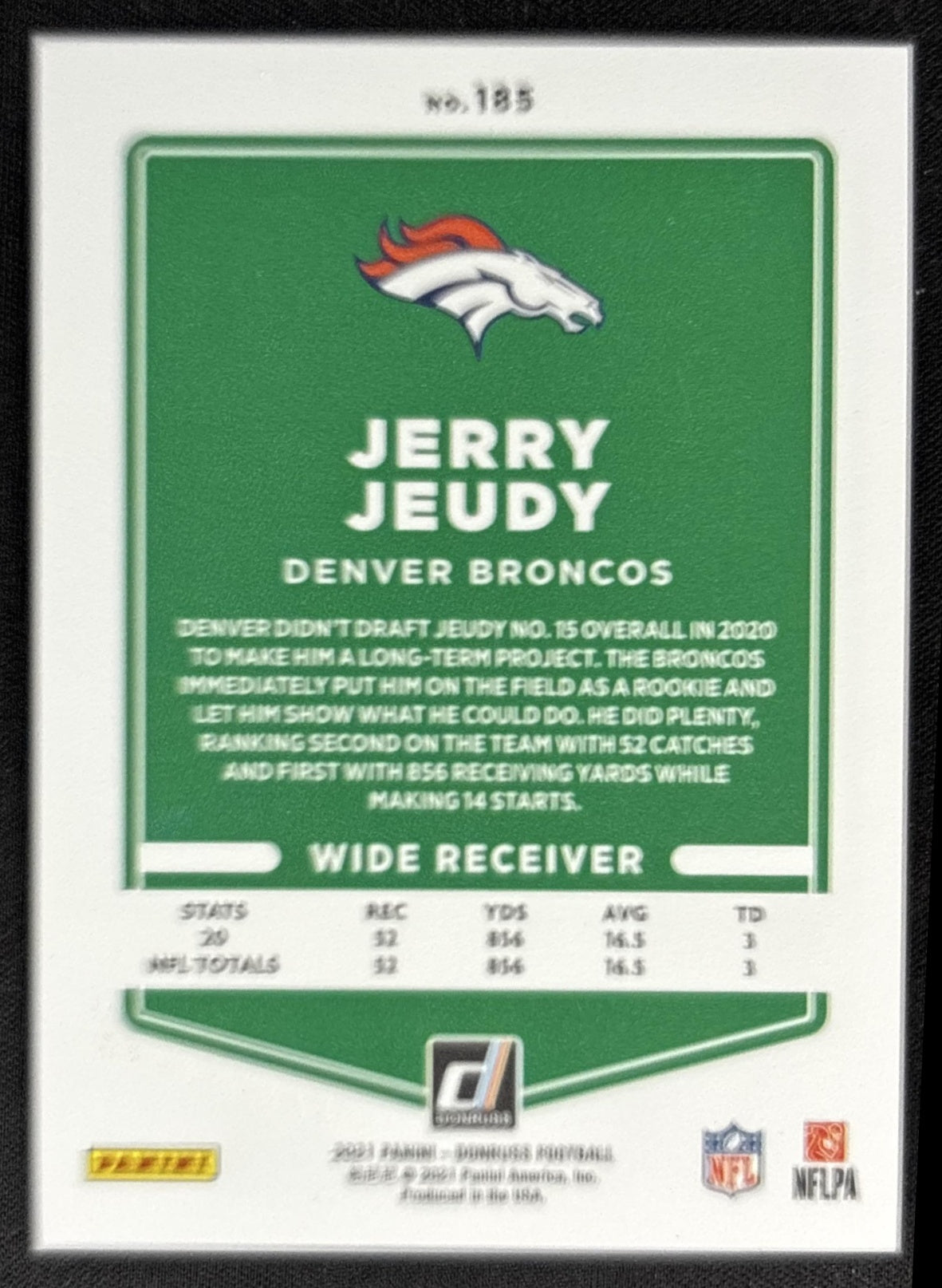 Jerry Jeudy 2021 Panini Donruss Press Proof Premium Broncos