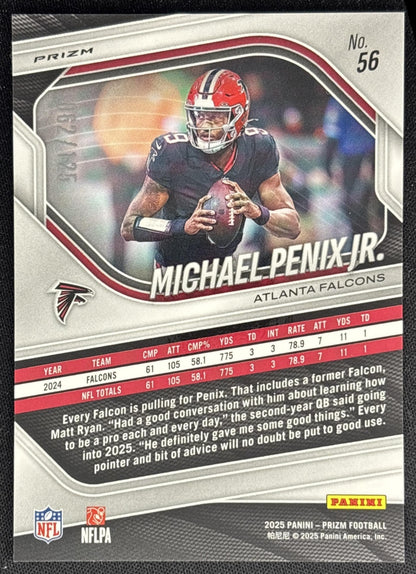 Michael Penix Jr. 2025 Panini Prizm Purple /125 Falcons back
