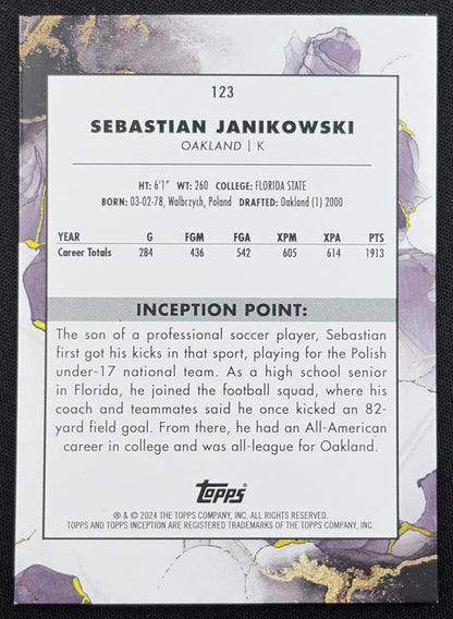 Sebastian Janikowski 2024 Topps Inception Magenta /99 Raiders