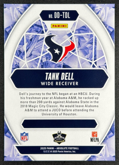 Tank Dell 2025 Absolute Draft Diamonds Texans Sports Trading Card