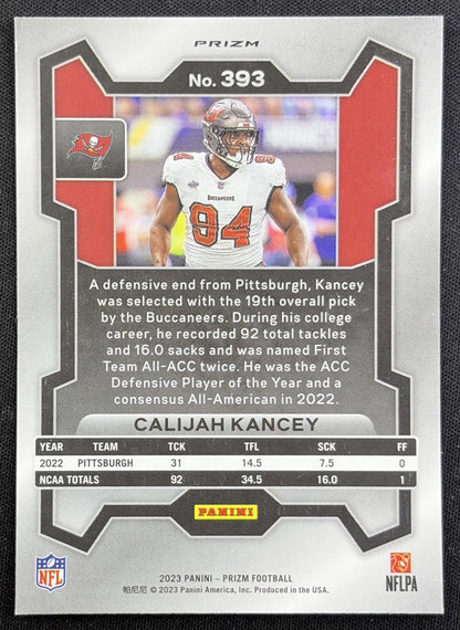 Calijah Kancey 2023 Panini Prizm Green Wave Buccaneers