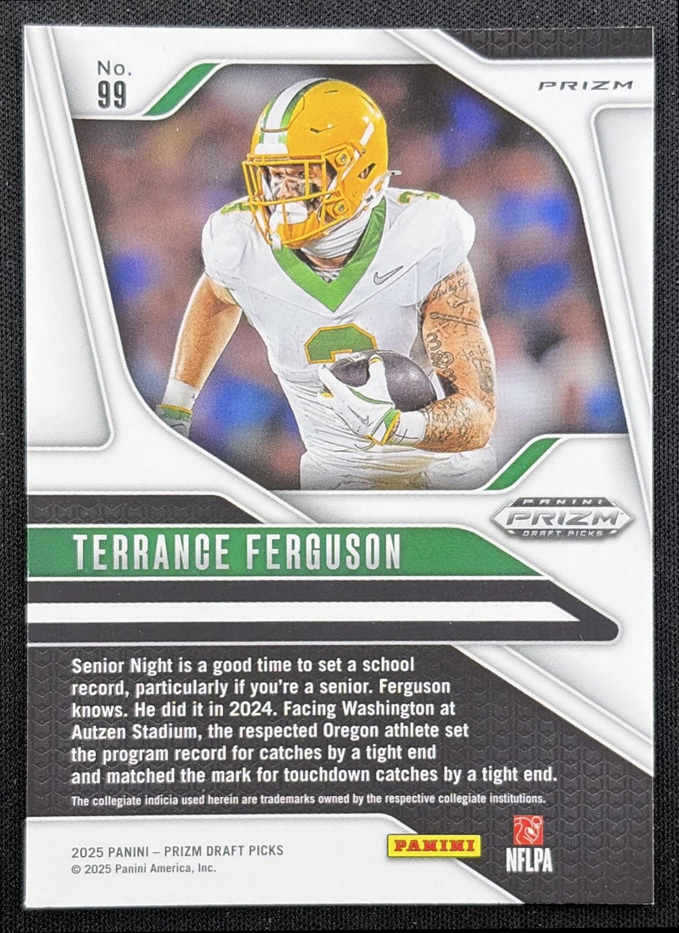 Terrance Ferguson 2025 Panini Prizm Draft Picks Gold Ice Ducks