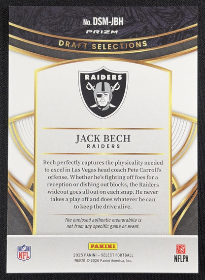 Jack Bech 2025 Panini Select Draft Selections Memorabilia Red Prizm Raiders