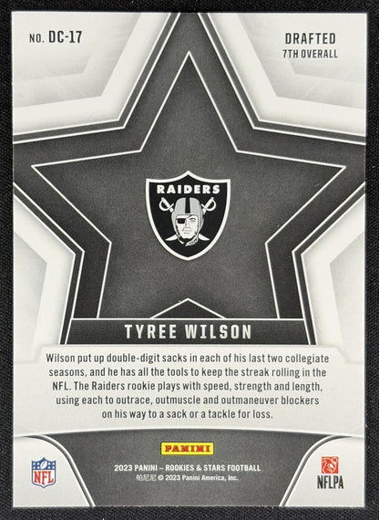 Tyree Wilson 2023 Panini Rookies & Stars Draft Class Raiders Sports Trading Card